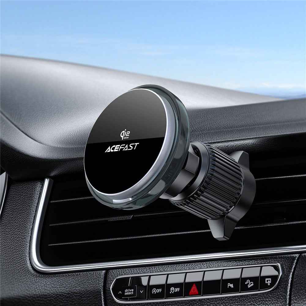 ACEFAST D61 QI2 25W Magnetic Wireless Charging Car Mount Adjustable Car Charging Holder with Cooling Fan - Tarnish