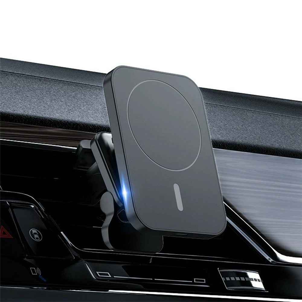 JJT-987 15W Magnetic Wireless Charger Air Vent Clip Mount Bracket Car Phone Holder - Black