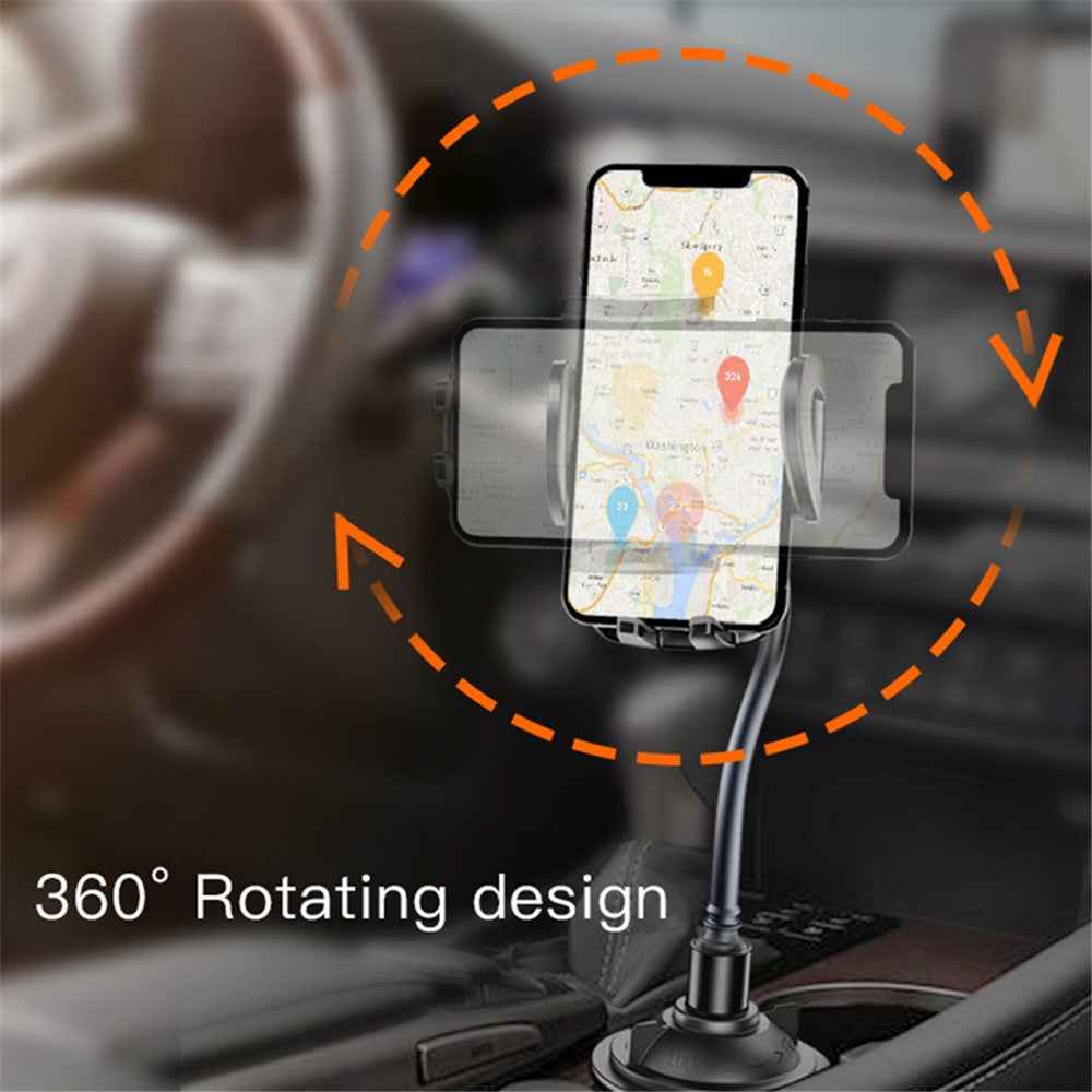 YESIDO C112 Flexible Arm 360 Degree Rotation Car Cup Holder Mobile Phone Bracket with Air Vent Clip