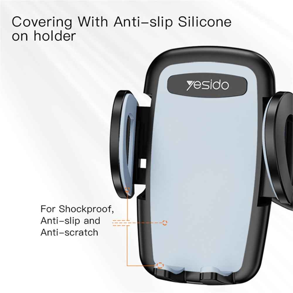 YESIDO C112 Flexible Arm 360 Degree Rotation Car Cup Holder Mobile Phone Bracket with Air Vent Clip