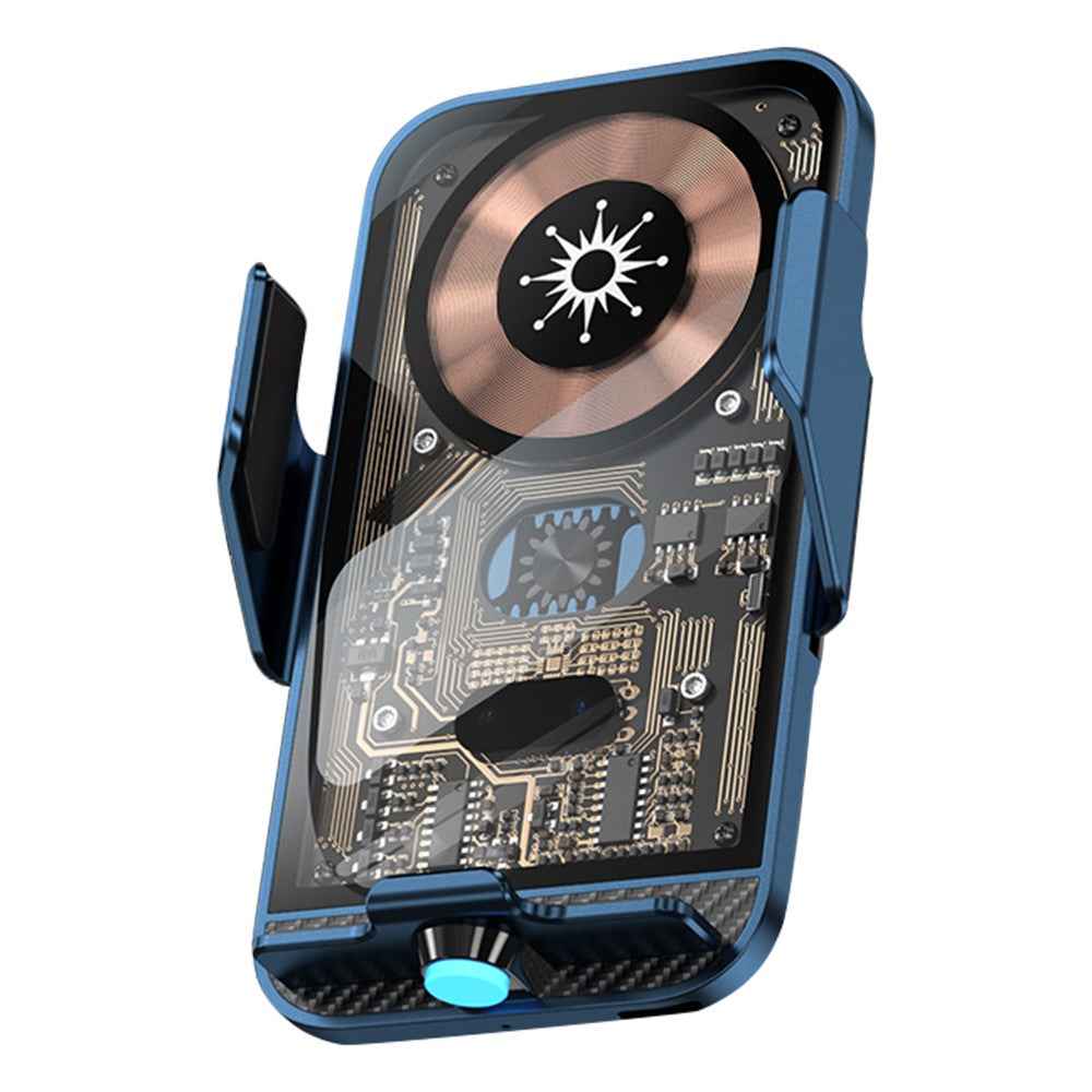 C11 15W Wireless Charger Phone Mount 360-Degree Rotating Air Vent Car Charger Phone Holder - Blue