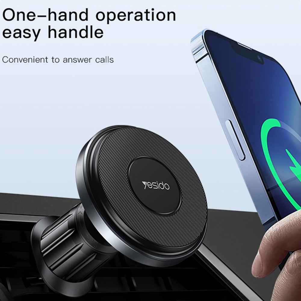 YESIDO C190 Car Magnetic Wireless Charger Air Vent Mount Phone 15W Fast Charging Bracket