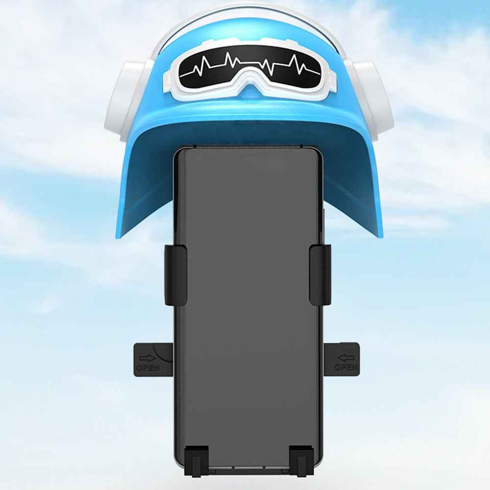 Motorcycle Electric Bike Handlebar Phone Holder Stand with Sunshade Helmet - White