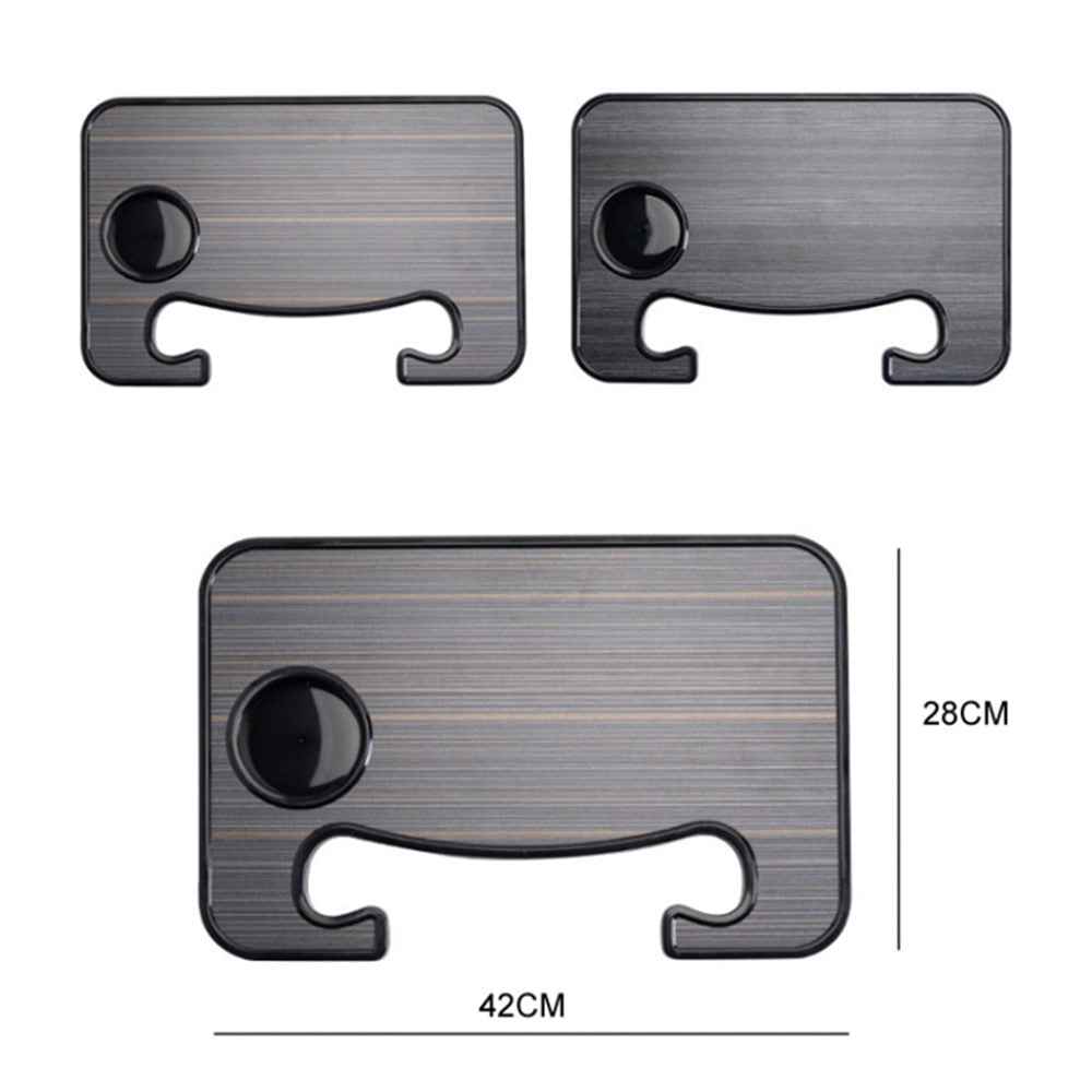 Steering Wheel ABS Desk Laptop Tablet Food Eating Vehicle Table Car Steering Wheel Tray - Brown+Wood Texture