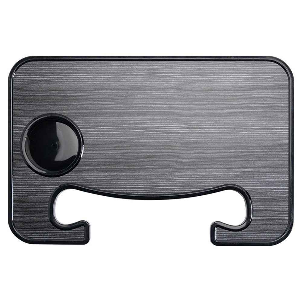 Steering Wheel ABS Desk Laptop Tablet Food Eating Vehicle Table Car Steering Wheel Tray - Black+Wood Texture