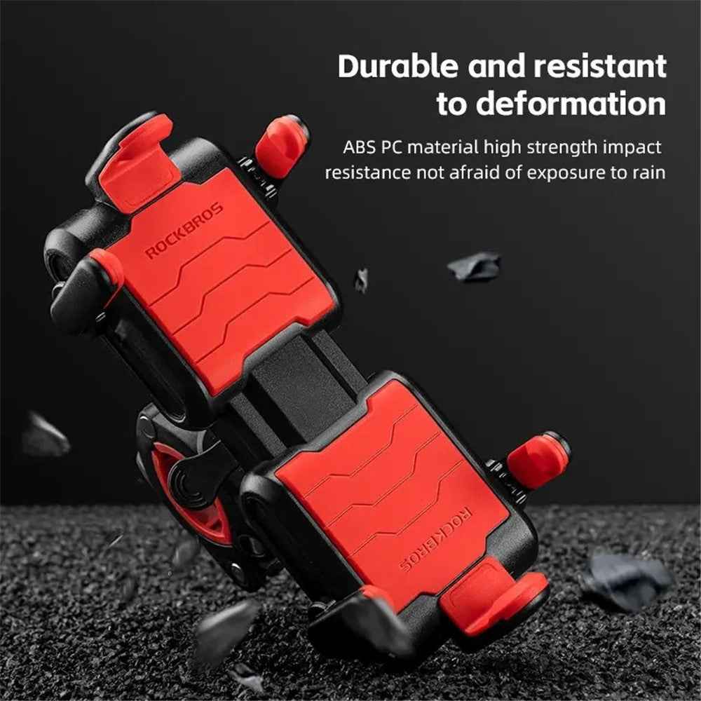 ROCKBROS Bicycle Six-Claw Cell Phone Bracket Quick Release Phone Holder for E-Bike Motorcycle - Black