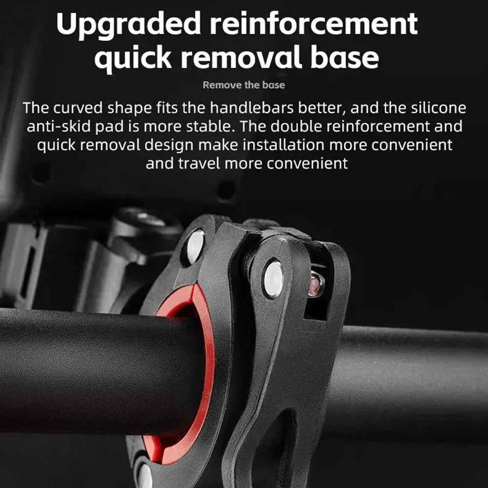 ROCKBROS Bicycle Six-Claw Cell Phone Bracket Quick Release Phone Holder for E-Bike Motorcycle - Black