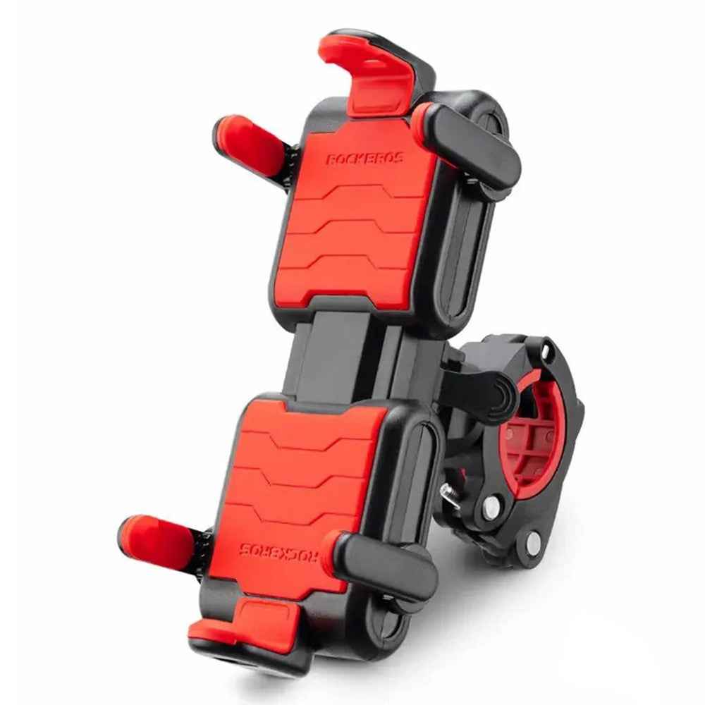 ROCKBROS Bicycle Six-Claw Cell Phone Bracket Quick Release Phone Holder for E-Bike Motorcycle - Red
