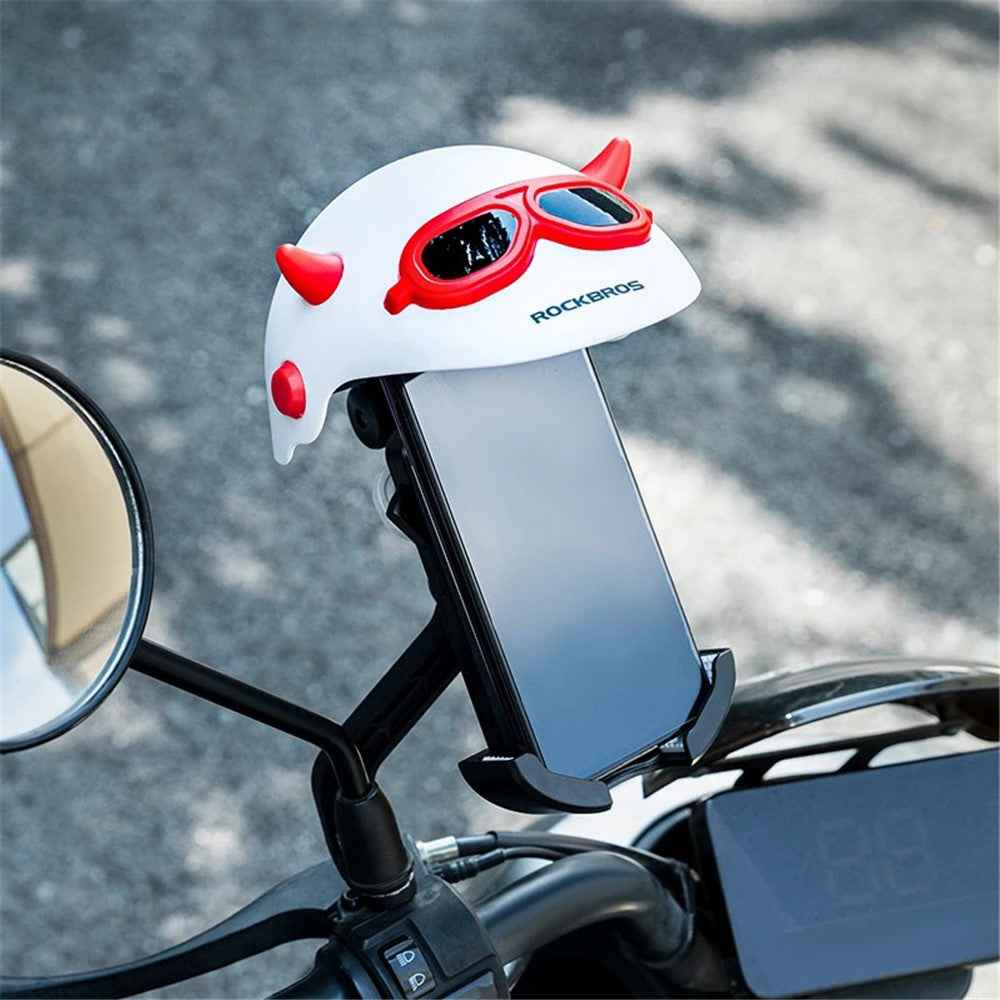 ROCKBROS HW-83 Bicycle Cell Phone Holder Shade E-Bike Motorcycle Phone Mount Sun Cap Anti Light Rain - Red