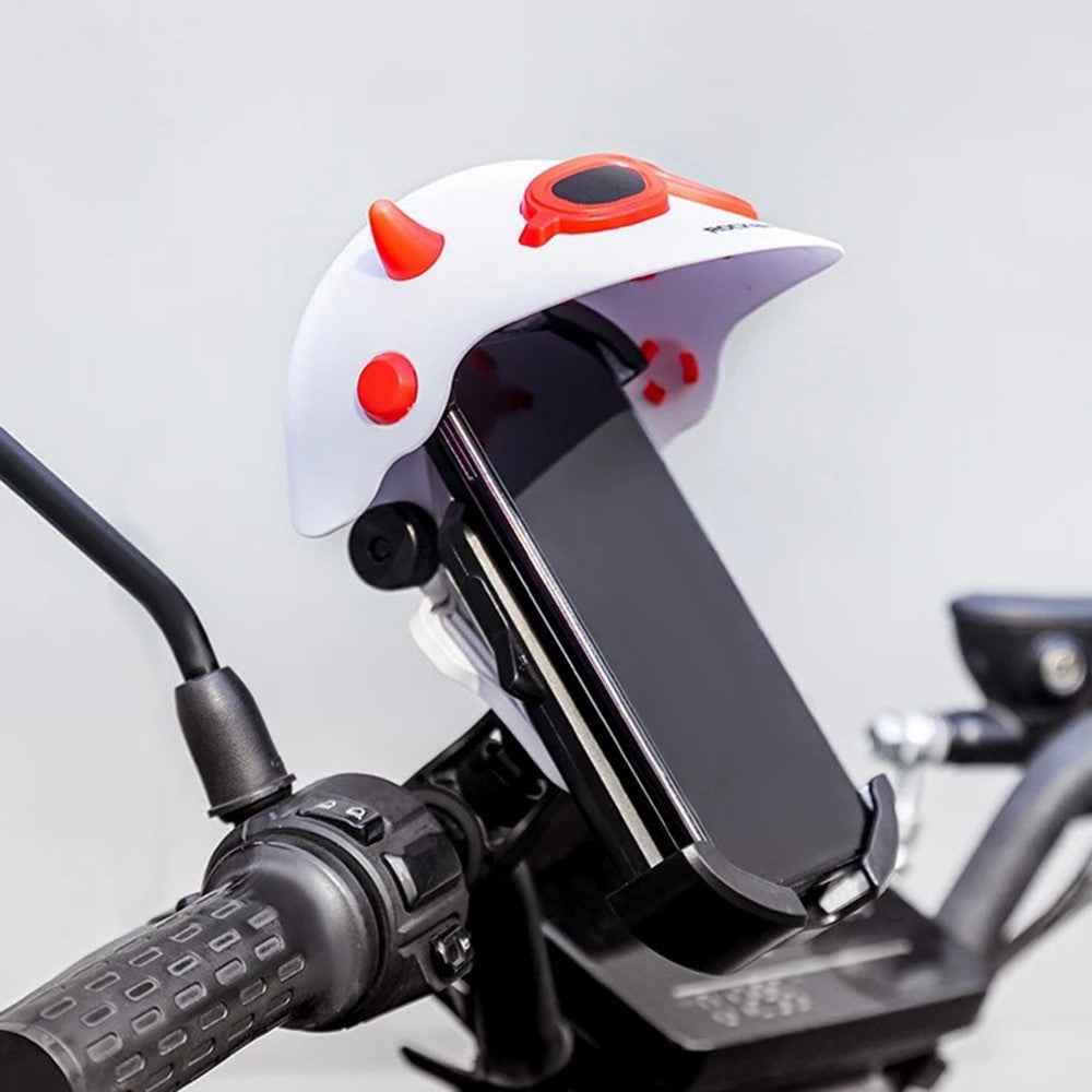 ROCKBROS HW-83 Bicycle Cell Phone Holder Shade E-Bike Motorcycle Phone Mount Sun Cap Anti Light Rain - Red