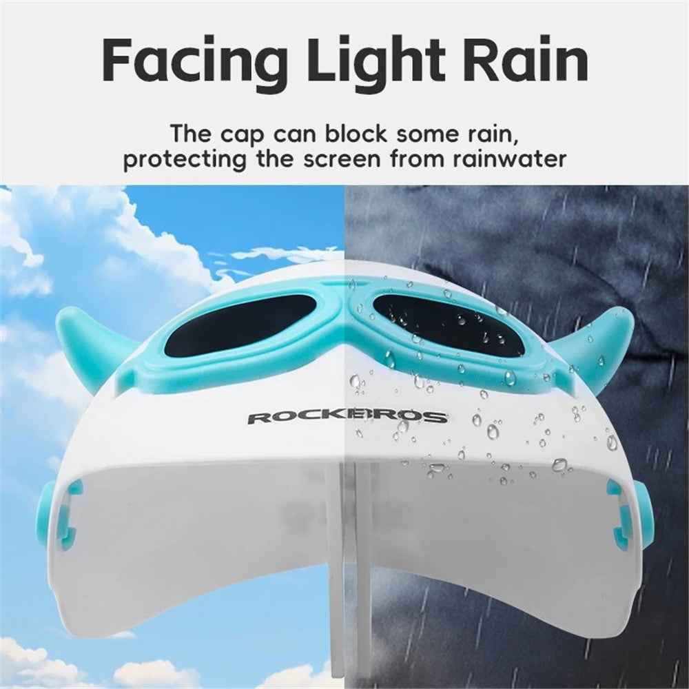 ROCKBROS HW-83 Bicycle Cell Phone Holder Shade E-Bike Motorcycle Phone Mount Sun Cap Anti Light Rain - Blue