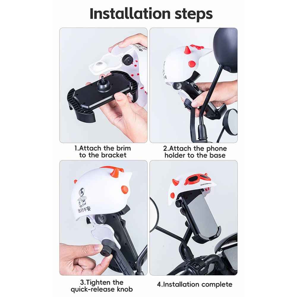 ROCKBROS HW-83 Bicycle Cell Phone Holder Shade E-Bike Motorcycle Phone Mount Sun Cap Anti Light Rain - Blue