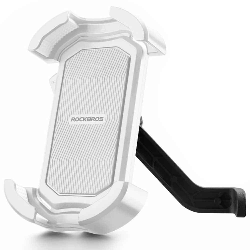 ROCKBROS HW-128 Bicycle E-Bike Phone Mount Bracket Shockproof Motorcycle Cell Phone Holder - White / Rearview Mirror