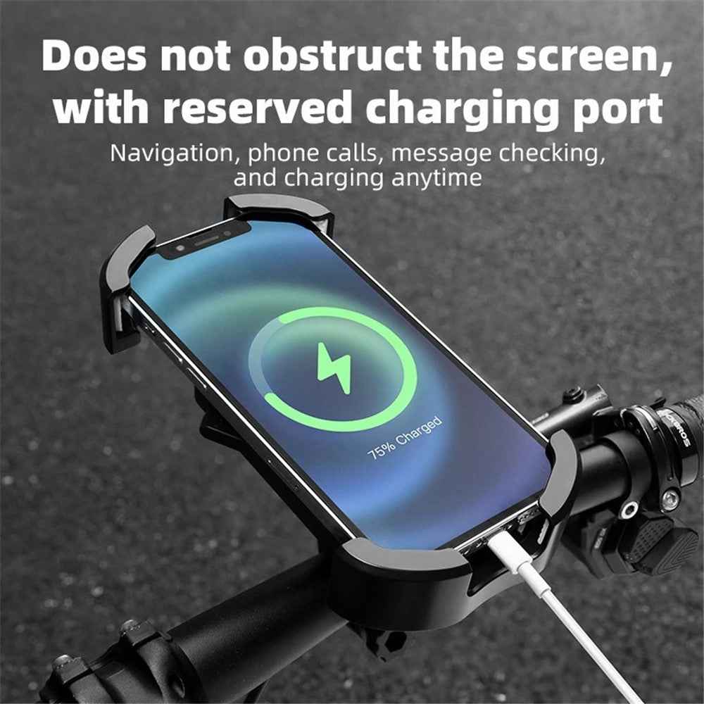 ROCKBROS HW-128 Bicycle E-Bike Phone Mount Bracket Shockproof Motorcycle Cell Phone Holder - White / Rearview Mirror