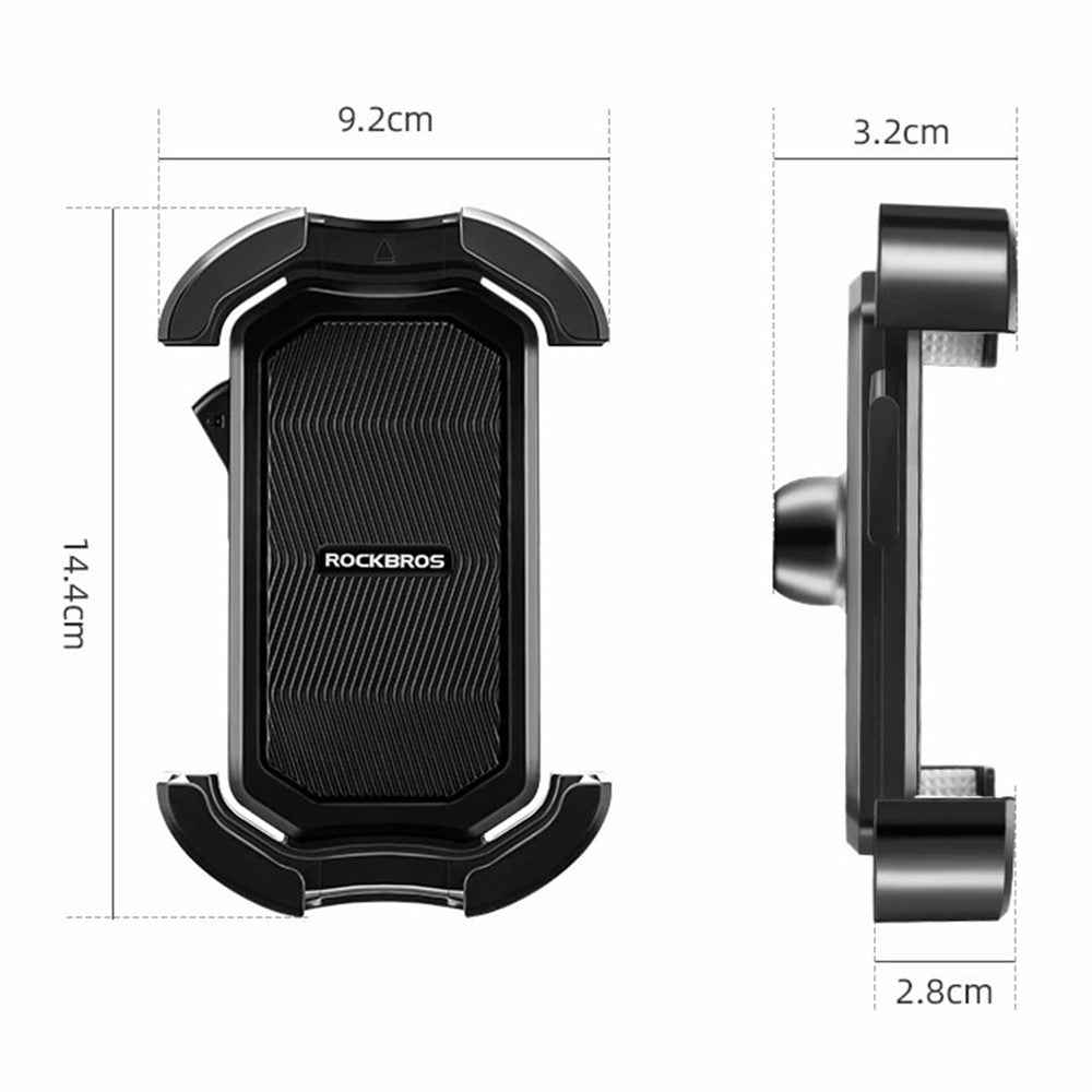 ROCKBROS HW-128 Bicycle E-Bike Phone Mount Bracket Shockproof Motorcycle Cell Phone Holder - White / Rearview Mirror