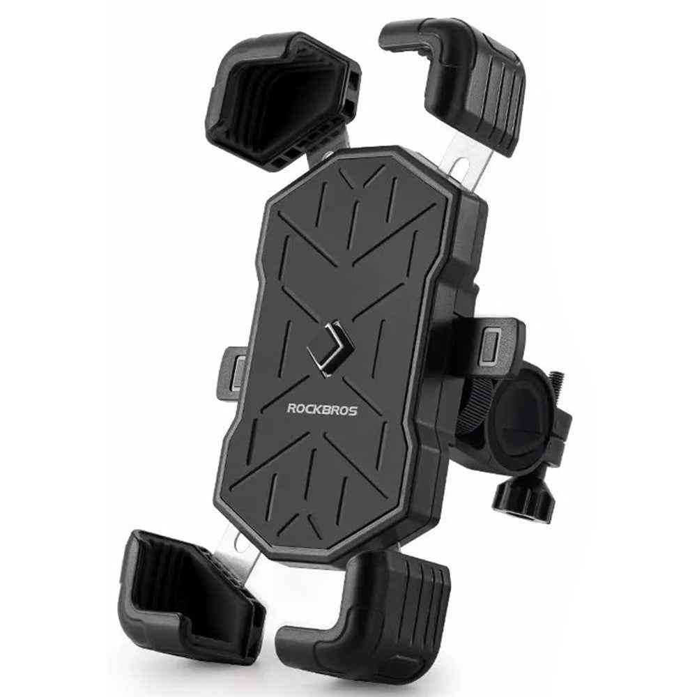 ROCKBROS HW-117 E-Bike Cell Phone Holder Motorcycle Bicycle Quick-Release Phone Bracket for 4.5"-7.2" Devices - Black / Handlebar