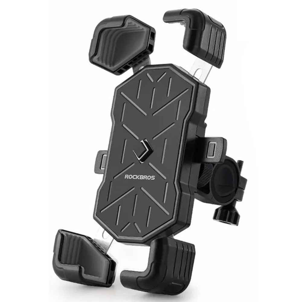 ROCKBROS HW-117 E-Bike Cell Phone Holder Motorcycle Bicycle Quick-Release Phone Bracket for 4.5"-7.2" Devices - Grey / Handlebar