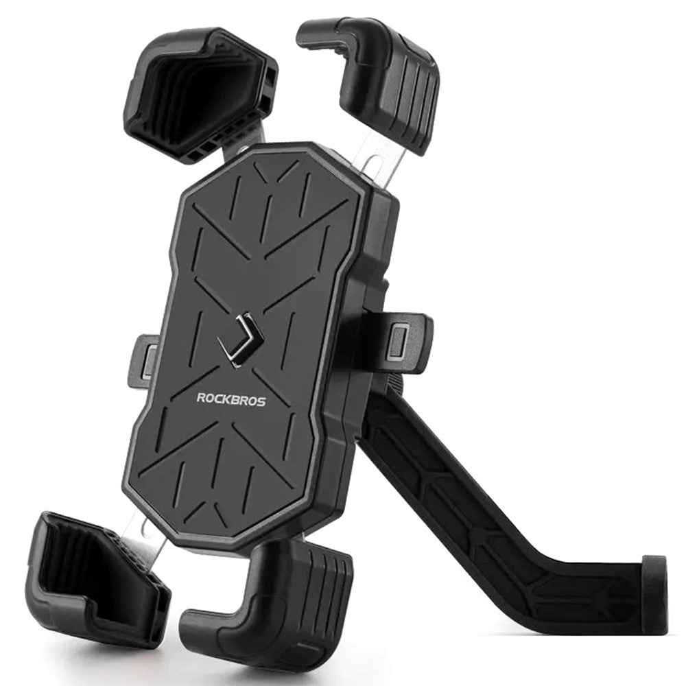 ROCKBROS HW-117 E-Bike Cell Phone Holder Motorcycle Bicycle Quick-Release Phone Bracket for 4.5"-7.2" Devices - Black / Rearview Mirror