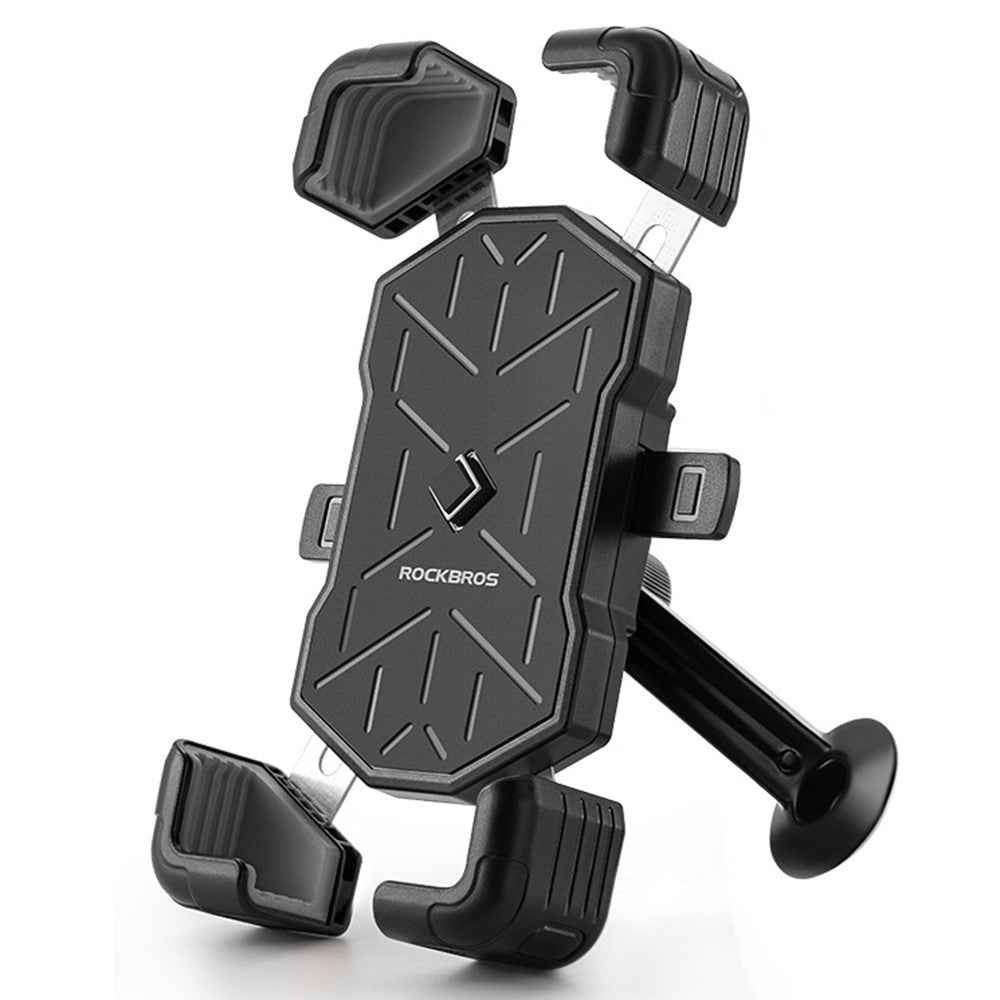 ROCKBROS HW-117 E-Bike Cell Phone Holder Motorcycle Bicycle Quick-Release Phone Bracket for 4.5"-7.2" Devices - Grey / Stem