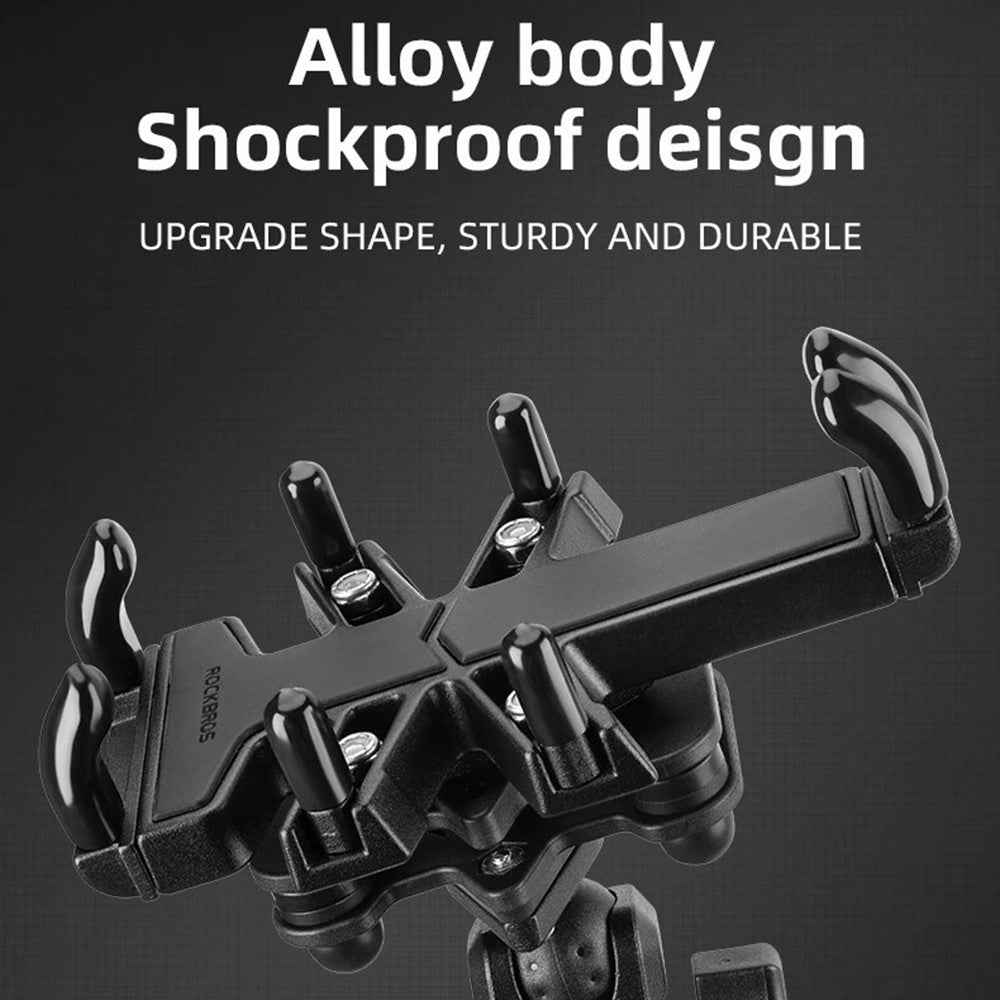 ROCKBROS 25210024 Motorcycle Cell Phone Holder Shockproof E-Bike Phone Mount for Bicycle Navigation - Y-shape