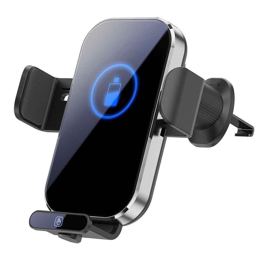 X10s 66W High Power Intelligent Induction Car Air Vent Hook Wireless Charger - Silver