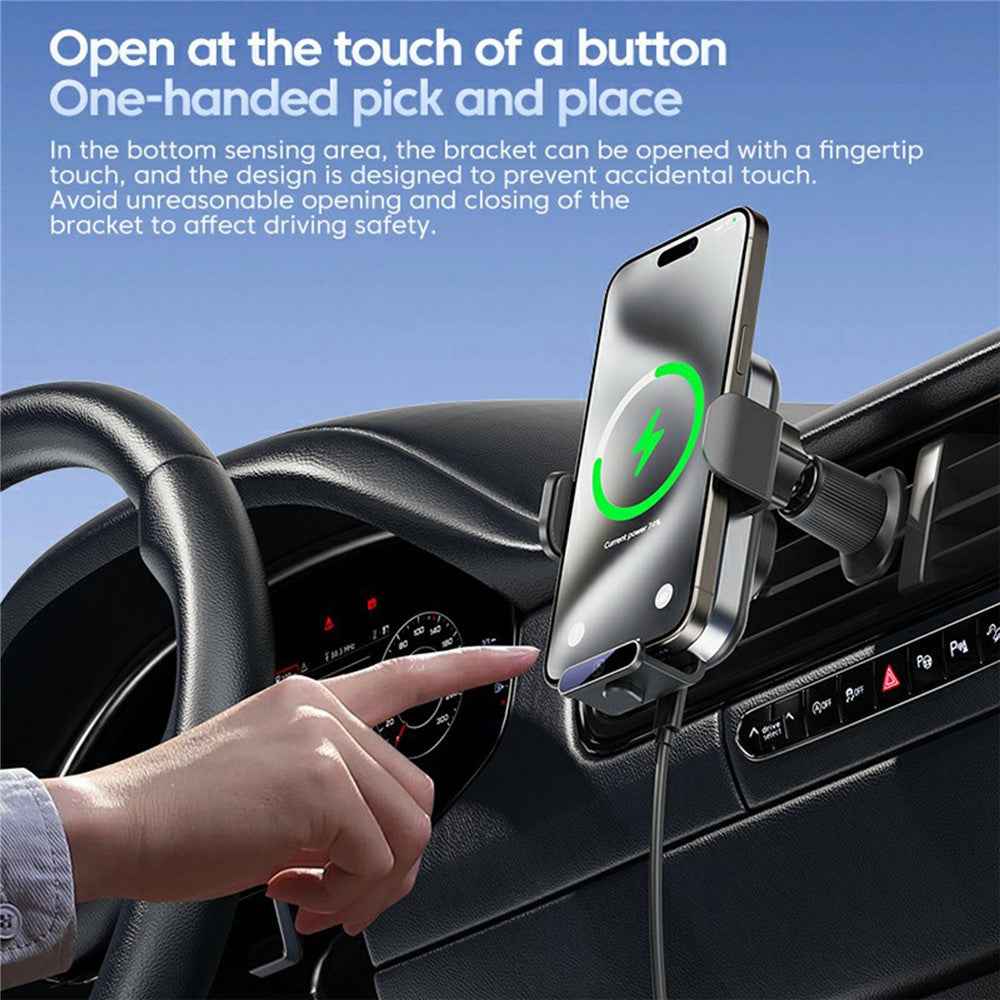 X10s 66W High Power Intelligent Induction Car Air Vent Hook Wireless Charger - Tarnish