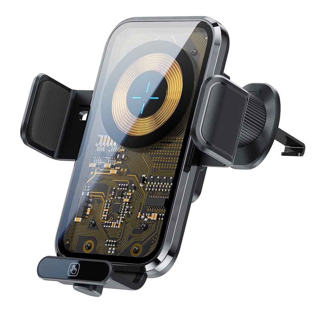 X11s Transparent Car Air Vent Phone Holder Wireless Charger Phone Charging Bracket - Titanium