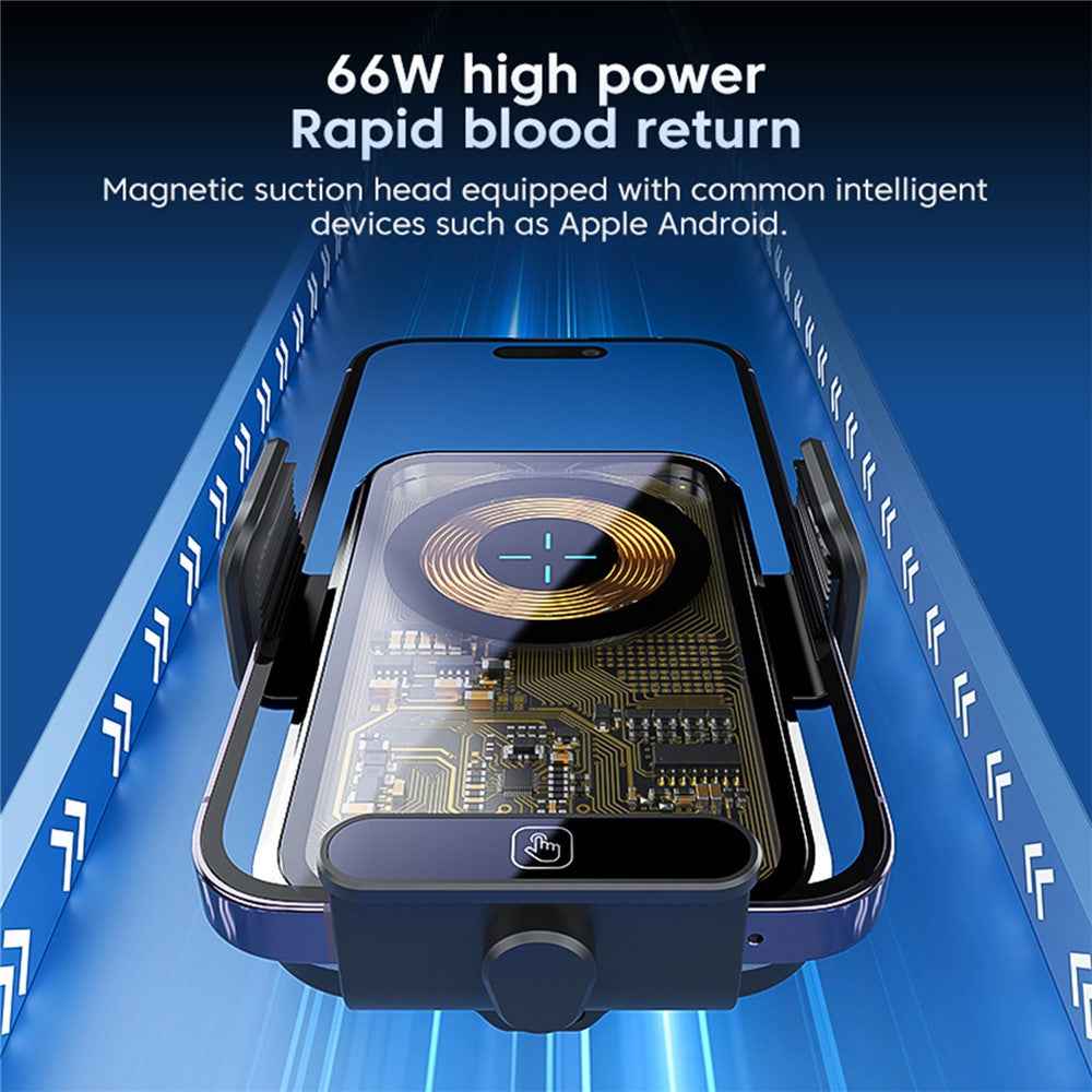 X11s Transparent Car Air Vent Phone Holder Wireless Charger Phone Charging Bracket - Titanium