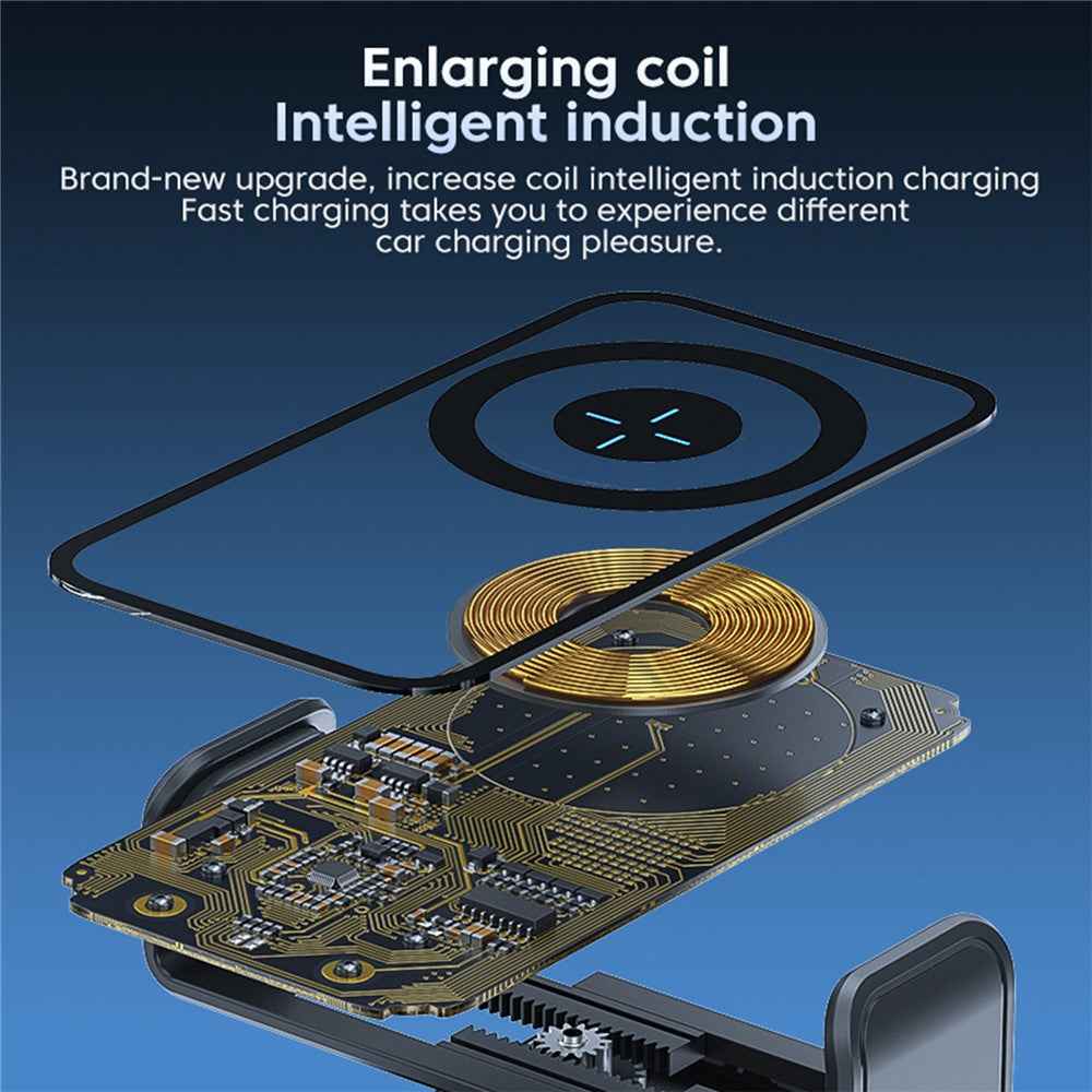 X11s Transparent Car Air Vent Phone Holder Wireless Charger Phone Charging Bracket - Titanium