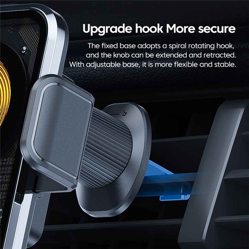 X11s Transparent Car Air Vent Phone Holder Wireless Charger Phone Charging Bracket - Titanium