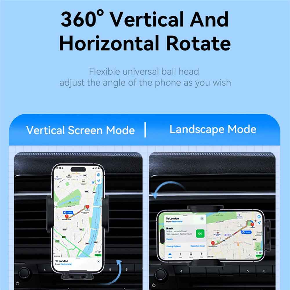 X20 15W Car Wireless Charger 360-Degree Rotation Air Vent Mount Phone Charging Bracket