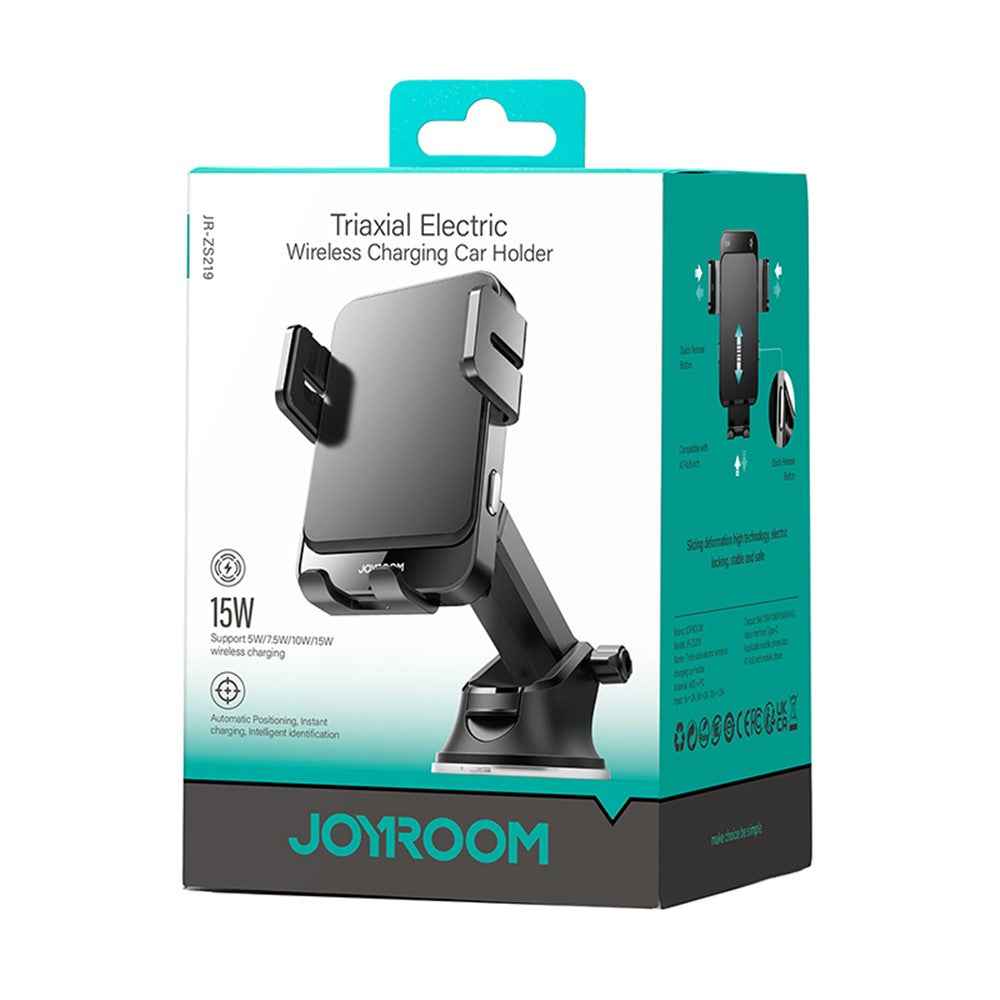 JOYROOM ZS219 Electric 15W Wireless Charger Dashboard Car Mount Phone Charger Holder