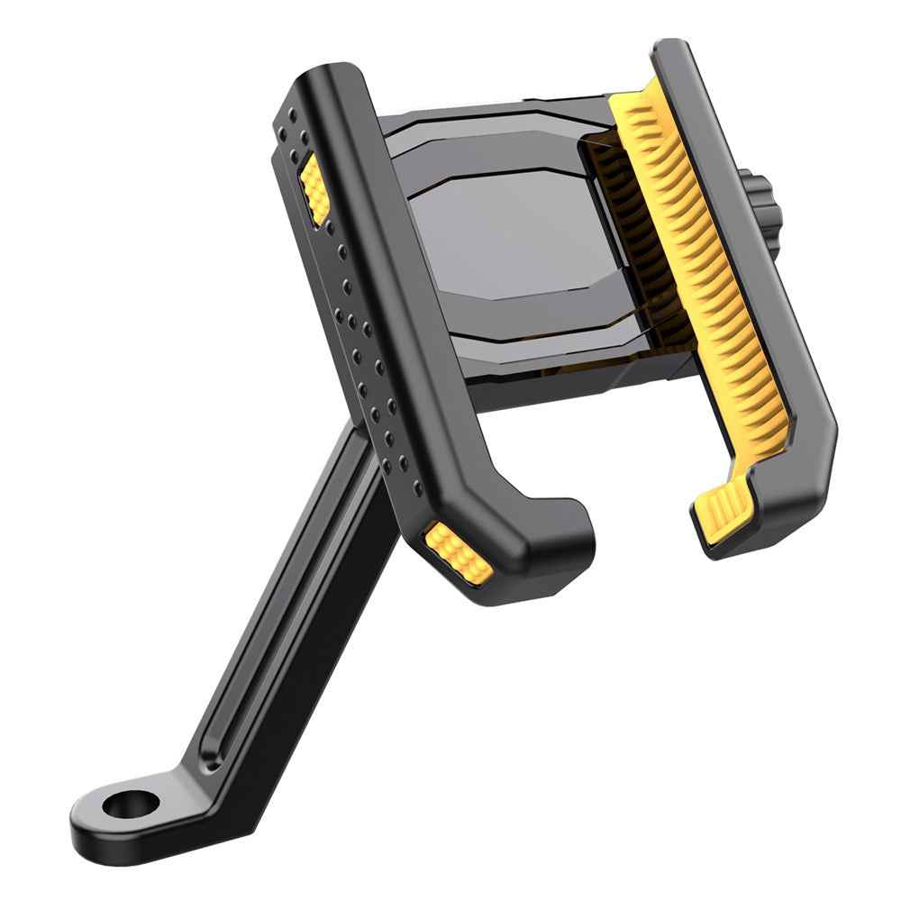 QX-24 ABS Motorcycle Phone Mount Holder Bracket (Installation On Rearview Mirror) - Yellow