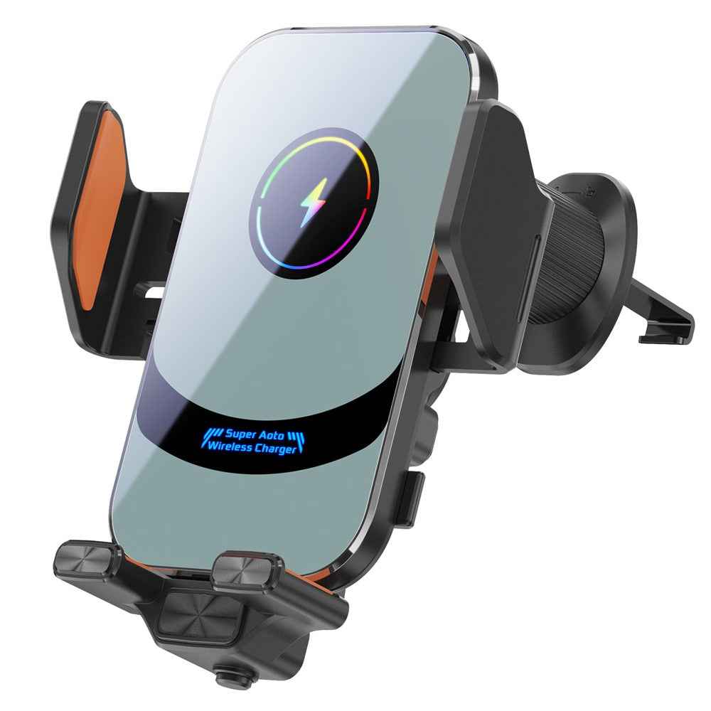 X16 Magnetic Phone Mount Car Smart Sensor Air Vent Phone Holder Automatic Wireless Charger - Silver