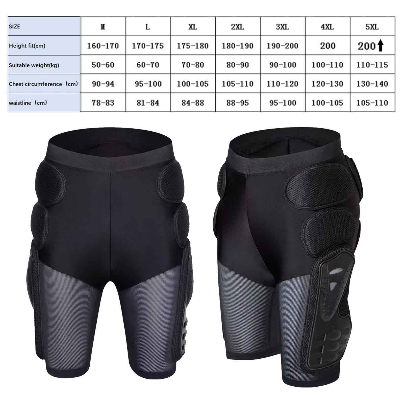Protective Padded Shorts Hip Butt and Tailbone Protection for Skating Riding L