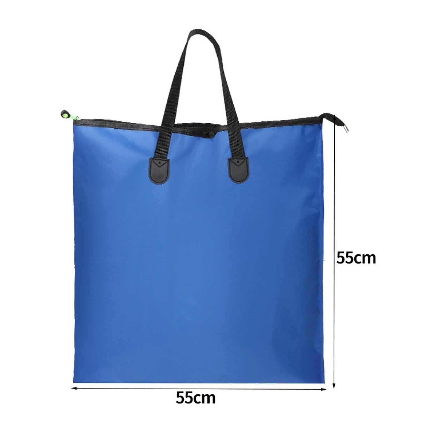 Fish Bag Large Capacity Folding Oxford Cloth Multifunctional Fishing Handbag 55cmx55cm Blue
