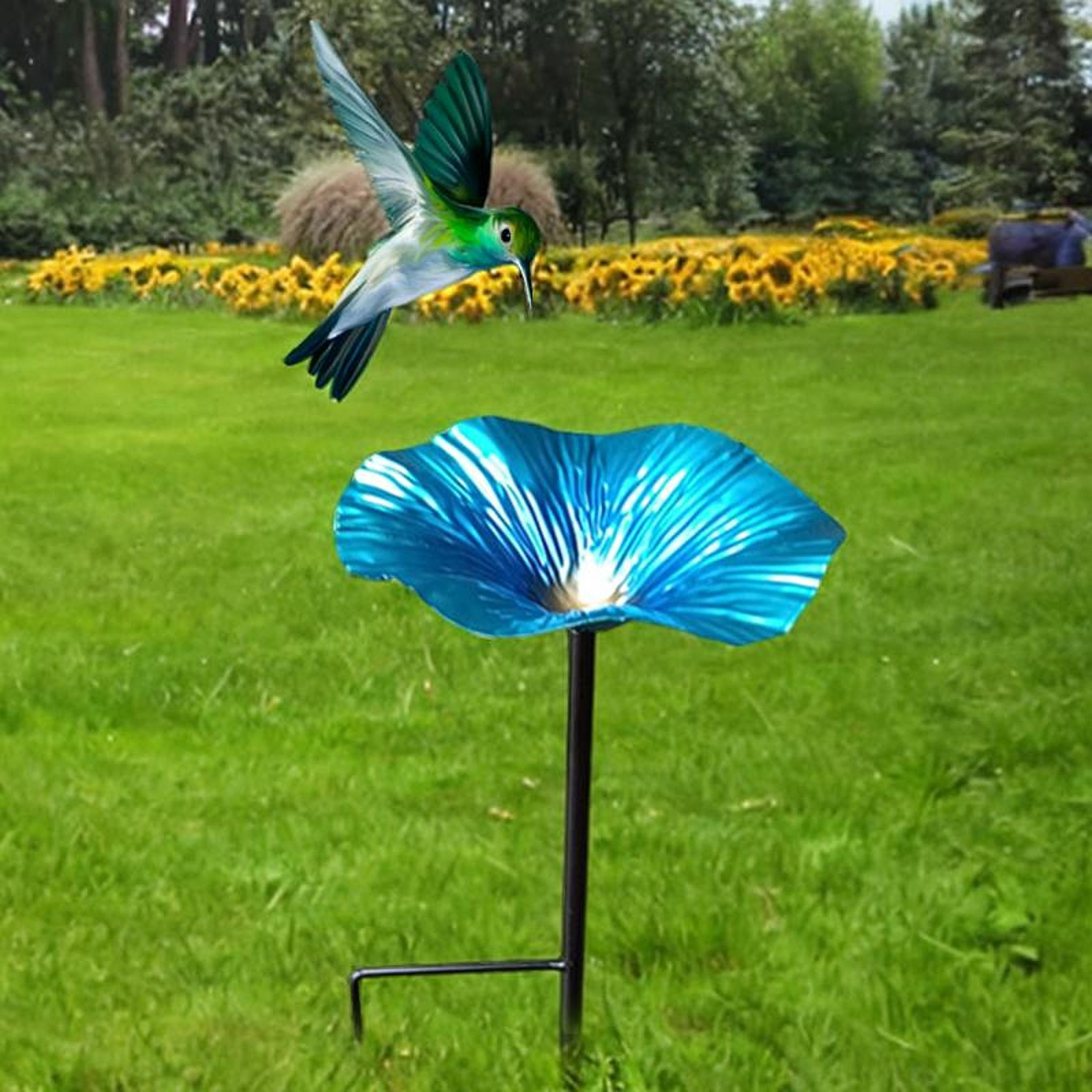 Bird Baths for Outdoors Garden Metal Bird Bath for Backyard Patio Bird Lover Blue