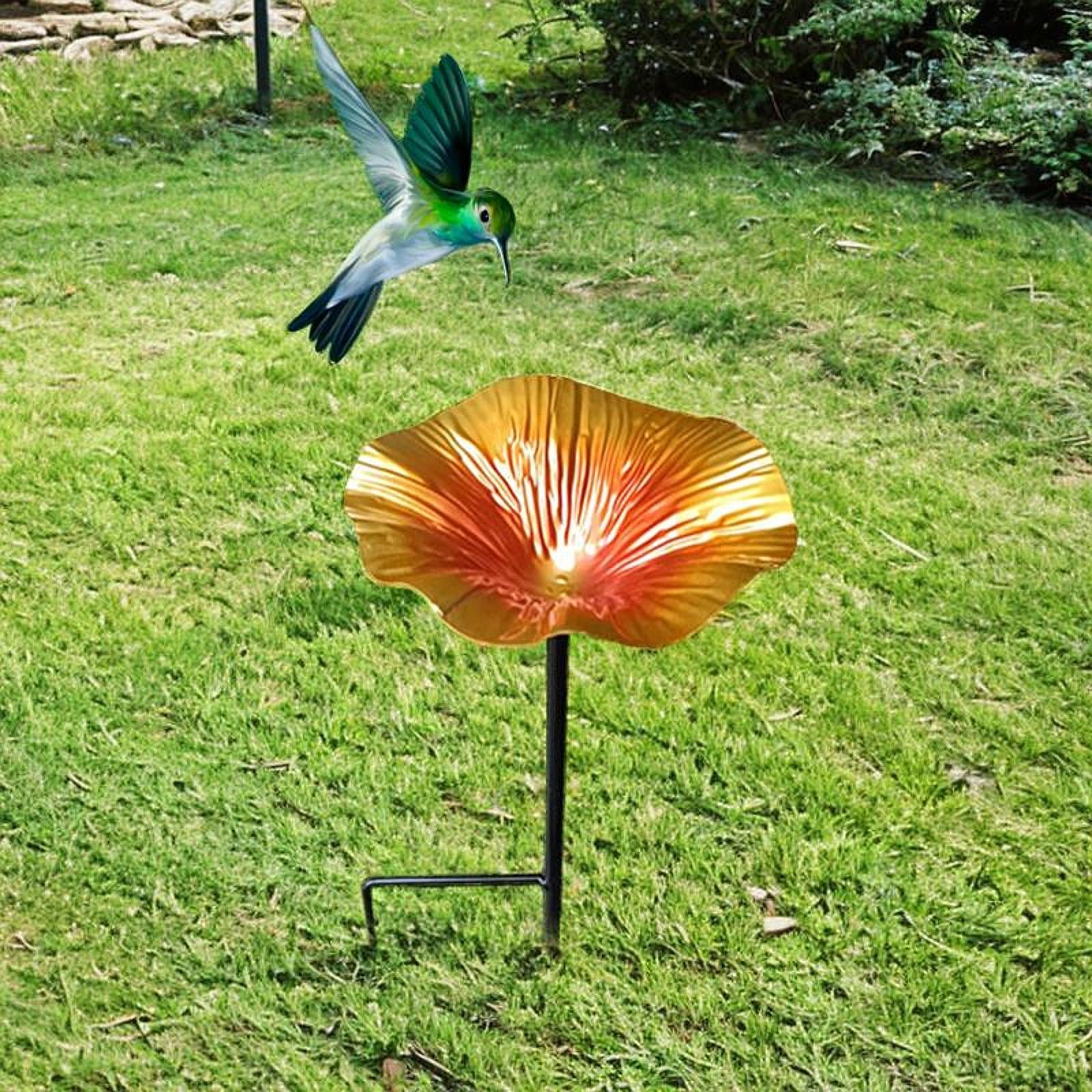 Bird Baths for Outdoors Garden Metal Bird Bath for Backyard Patio Bird Lover Brown