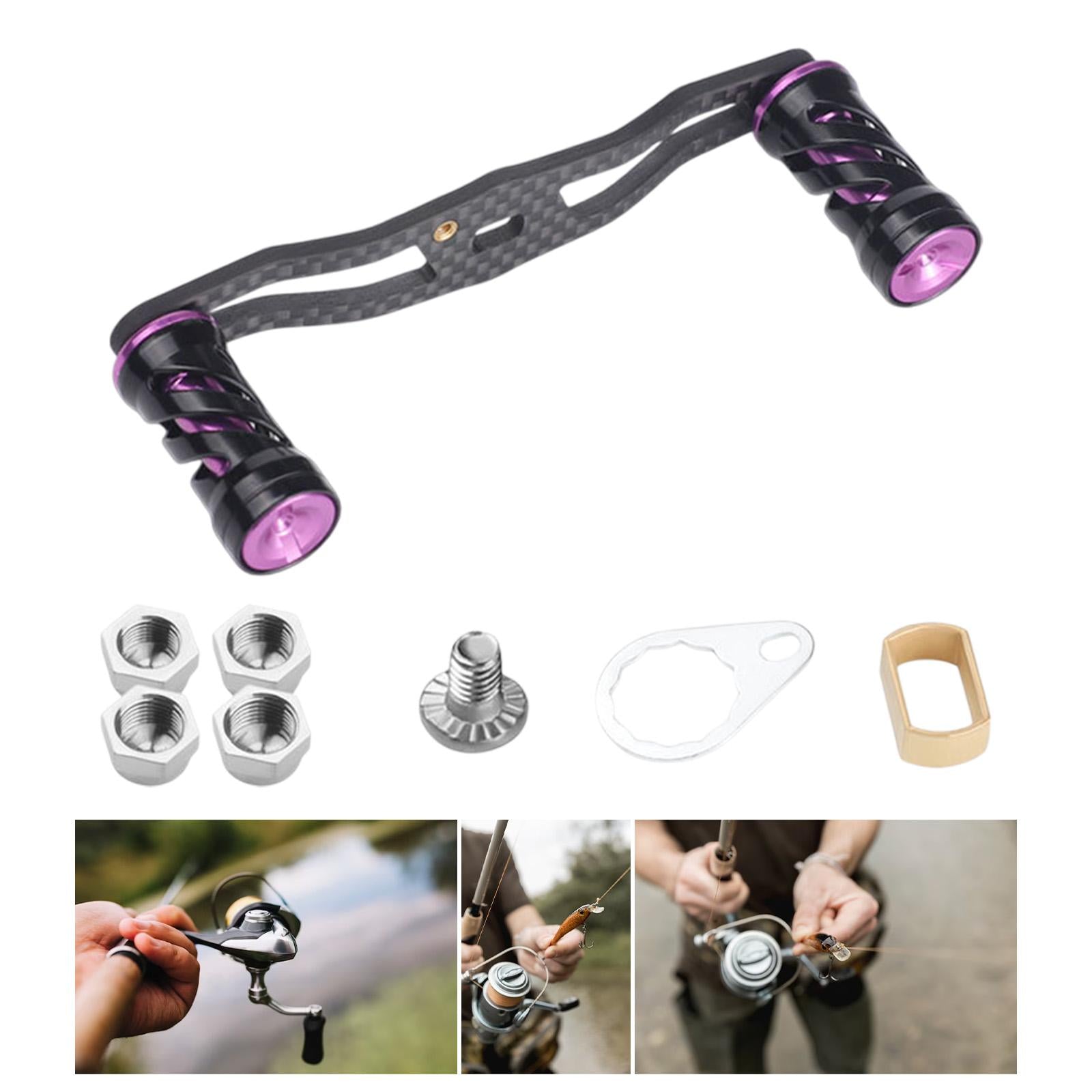 Baitcasting Reel Replacement Part Fishing Gear Metal Knob Fishing Reel Crank violet