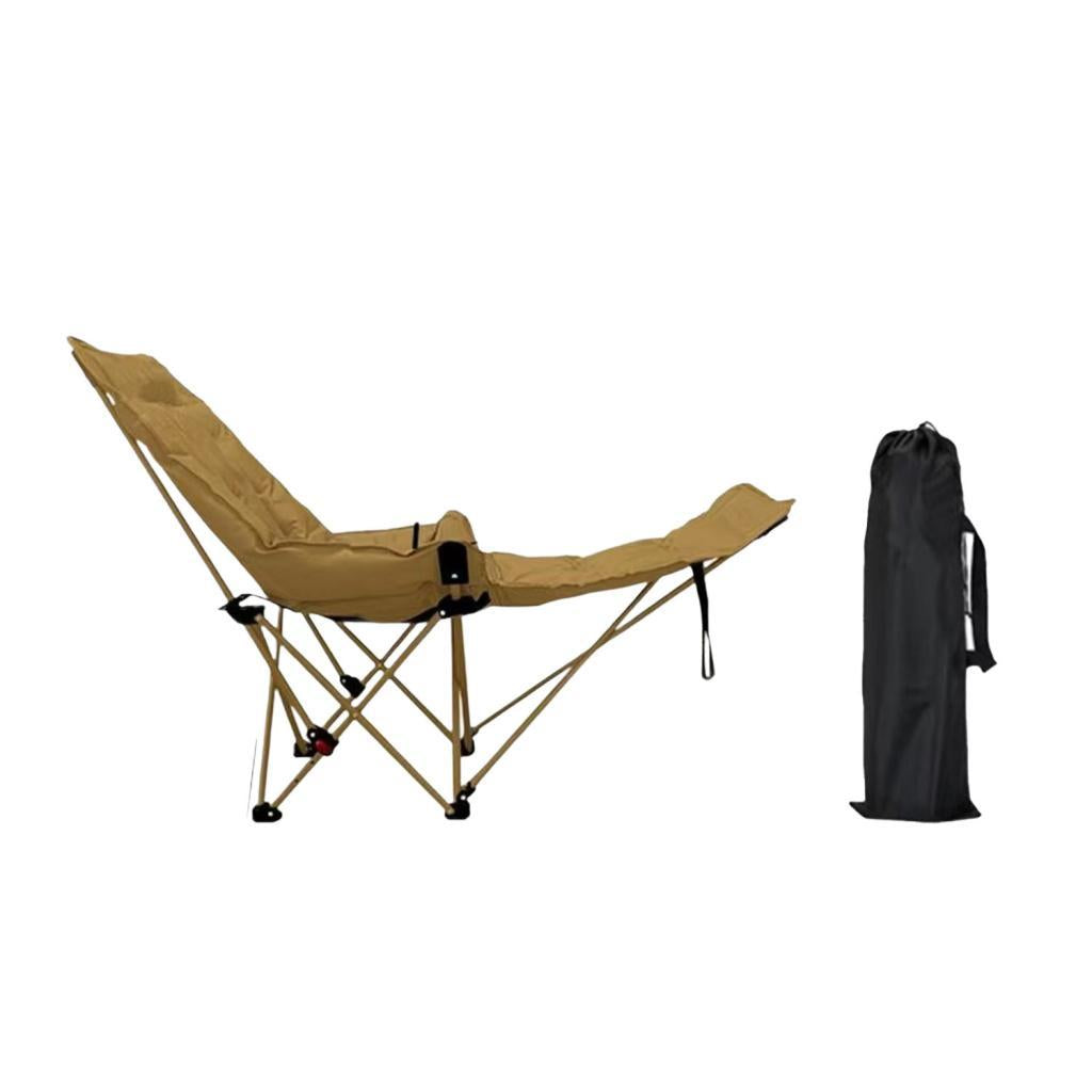 Reclining Camping Chair Comfortable Folding Camp Chair for Park Lawn Fishing Khaki