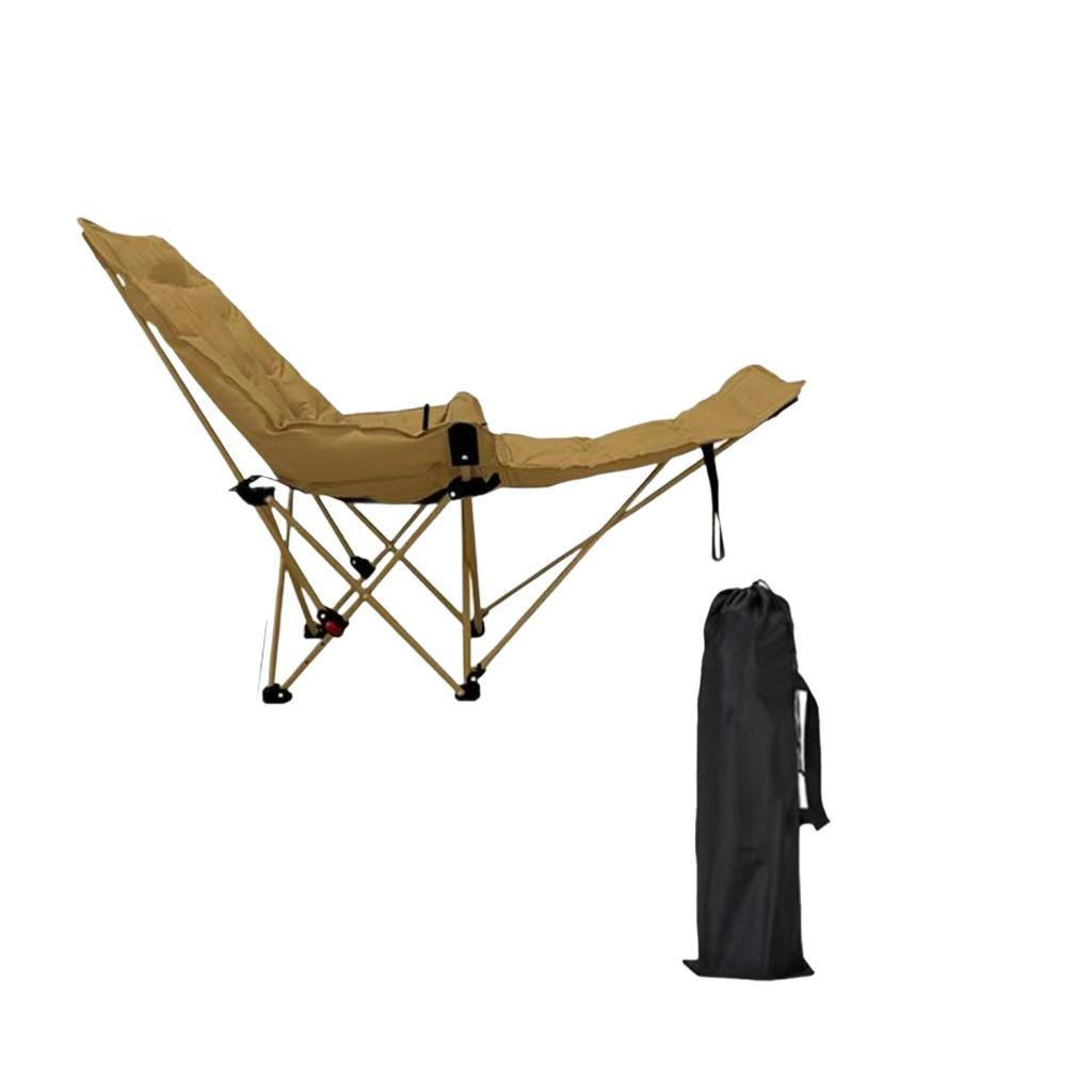 Reclining Camping Chair Comfortable Folding Camp Chair for Park Lawn Fishing Khaki