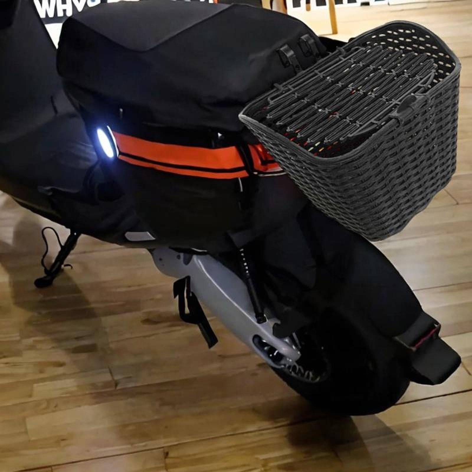 Bike Basket Lightweight Pannier Easy to Install with Lid for Road Bikes Toys Black