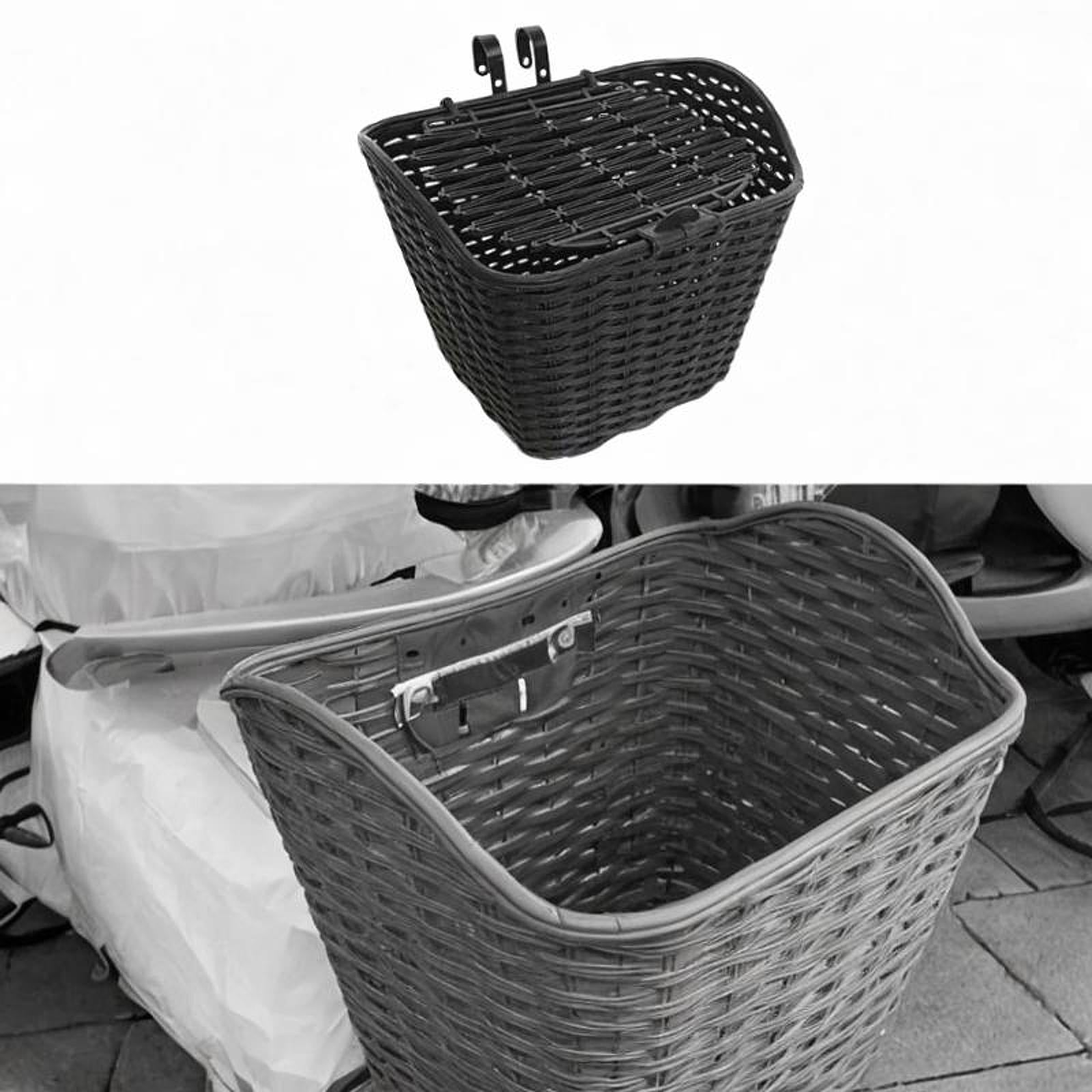 Bike Basket Lightweight Pannier Easy to Install with Lid for Road Bikes Toys Black