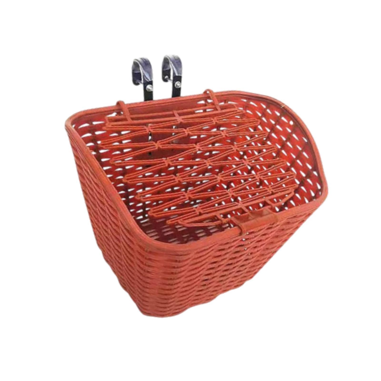Bike Basket Lightweight Pannier Easy to Install with Lid for Road Bikes Toys Brown
