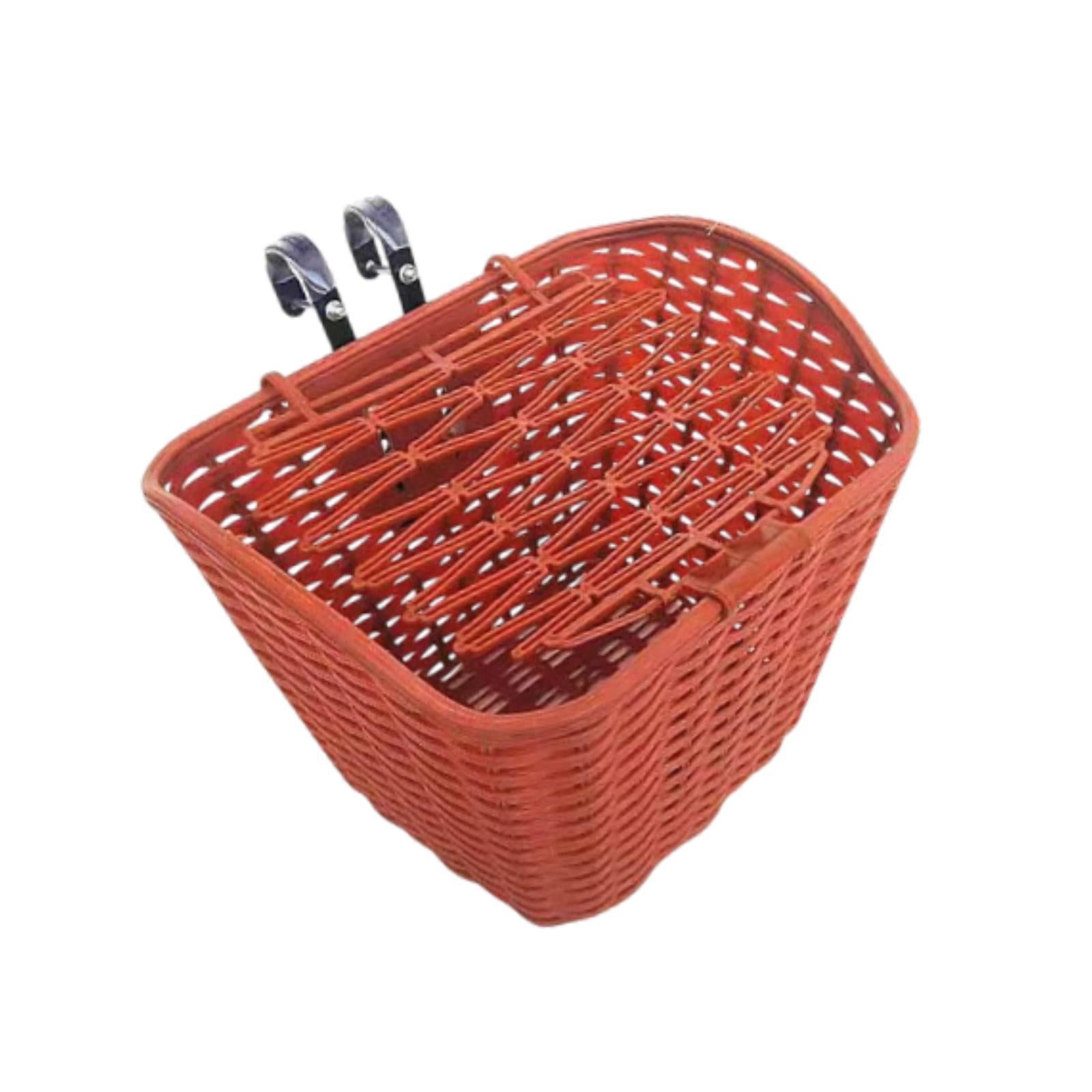 Bike Basket Lightweight Pannier Easy to Install with Lid for Road Bikes Toys Brown