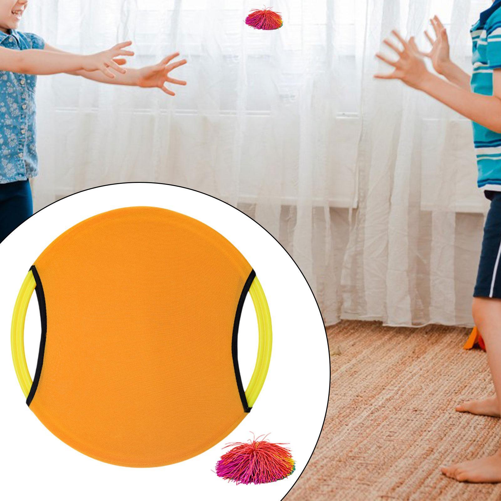 Bouncy Paddle Stringy Ball Beach Sensory Activity Trampoline Paddle Ball Set Orange