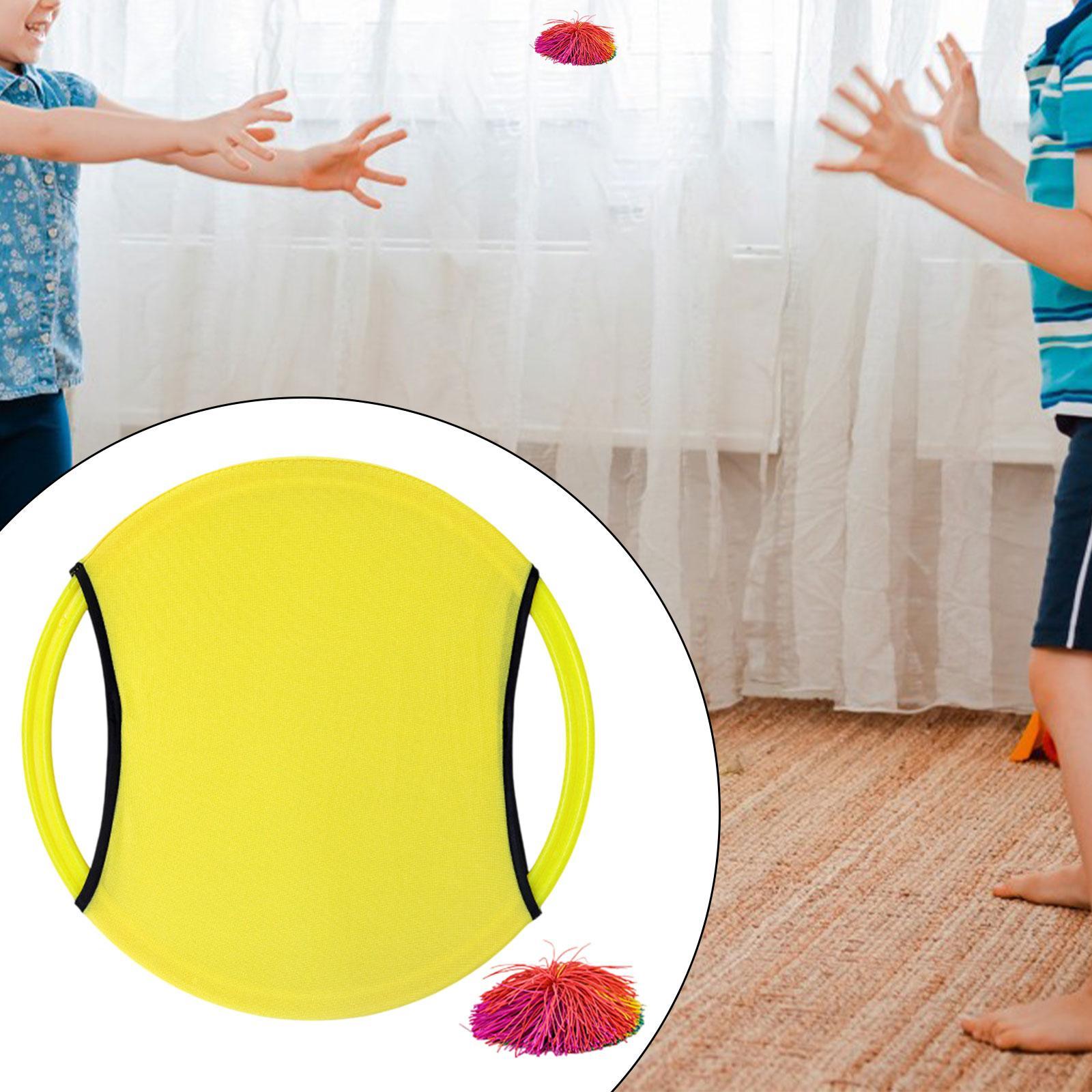 Bouncy Paddle Stringy Ball Beach Sensory Activity Trampoline Paddle Ball Set Yellow