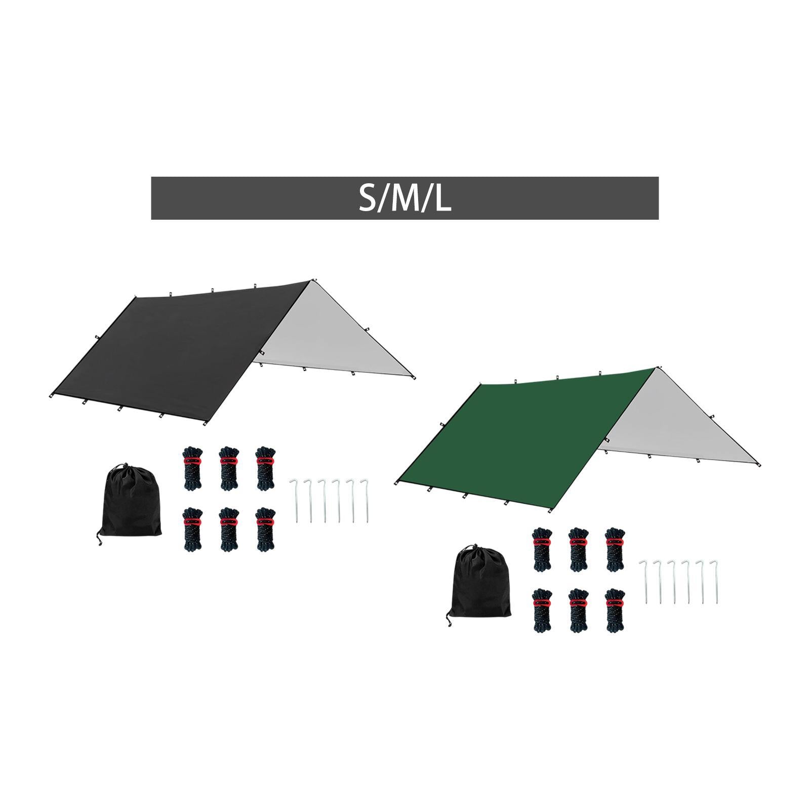 Camping Tent Tarp Foldable Multipurpose for Outdoor Adventure Easily Install Black S