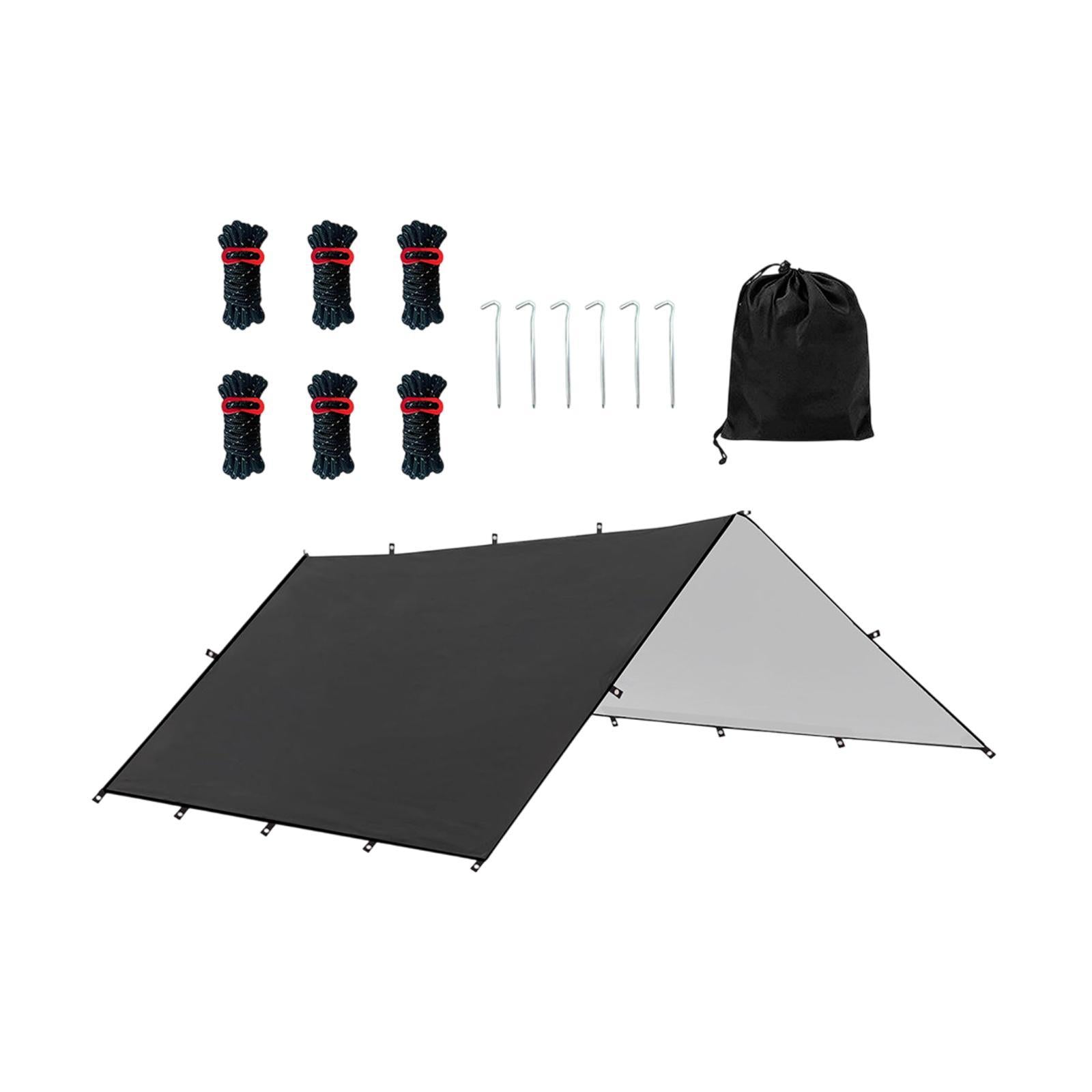 Camping Tent Tarp Foldable Multipurpose for Outdoor Adventure Easily Install Black L