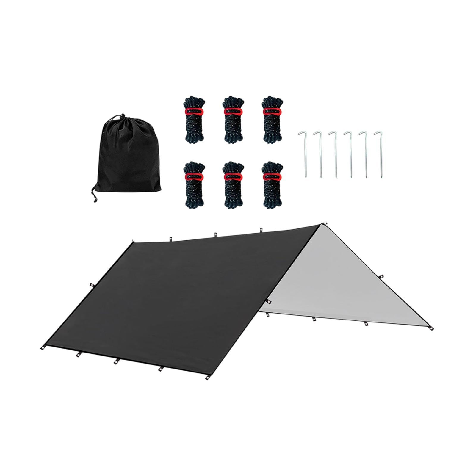 Camping Tent Tarp Foldable Multipurpose for Outdoor Adventure Easily Install Black L